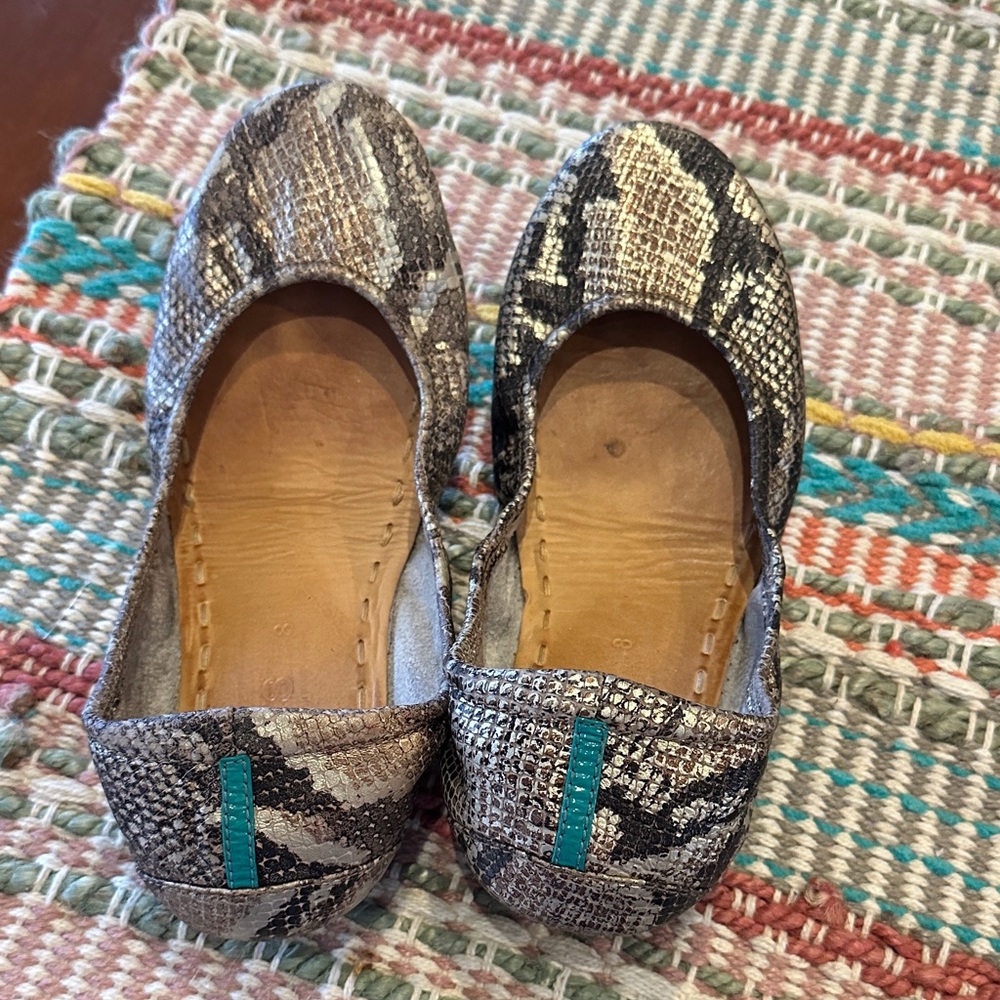 Tieks Copperhead Snakeskin Patterned Women's Flats 8